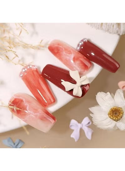 2 packs Colorful Bow-Knot Nail Stud Rhinestones Crystal