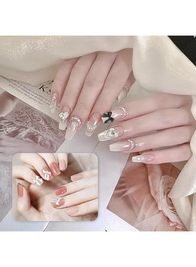 2 packs Colorful Bow-Knot Nail Stud Rhinestones Crystal