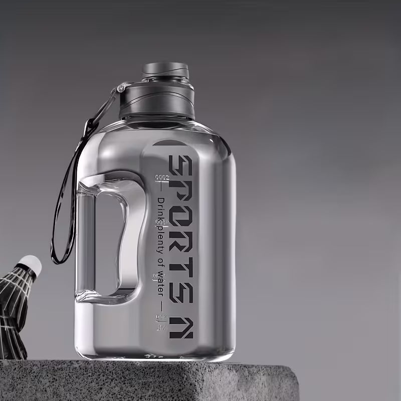 SPORTS 2.7-Liter PP Sports Water Bottle with Straw for Training, Travel, and Fitness (Size: 2.7L, Color: Black)