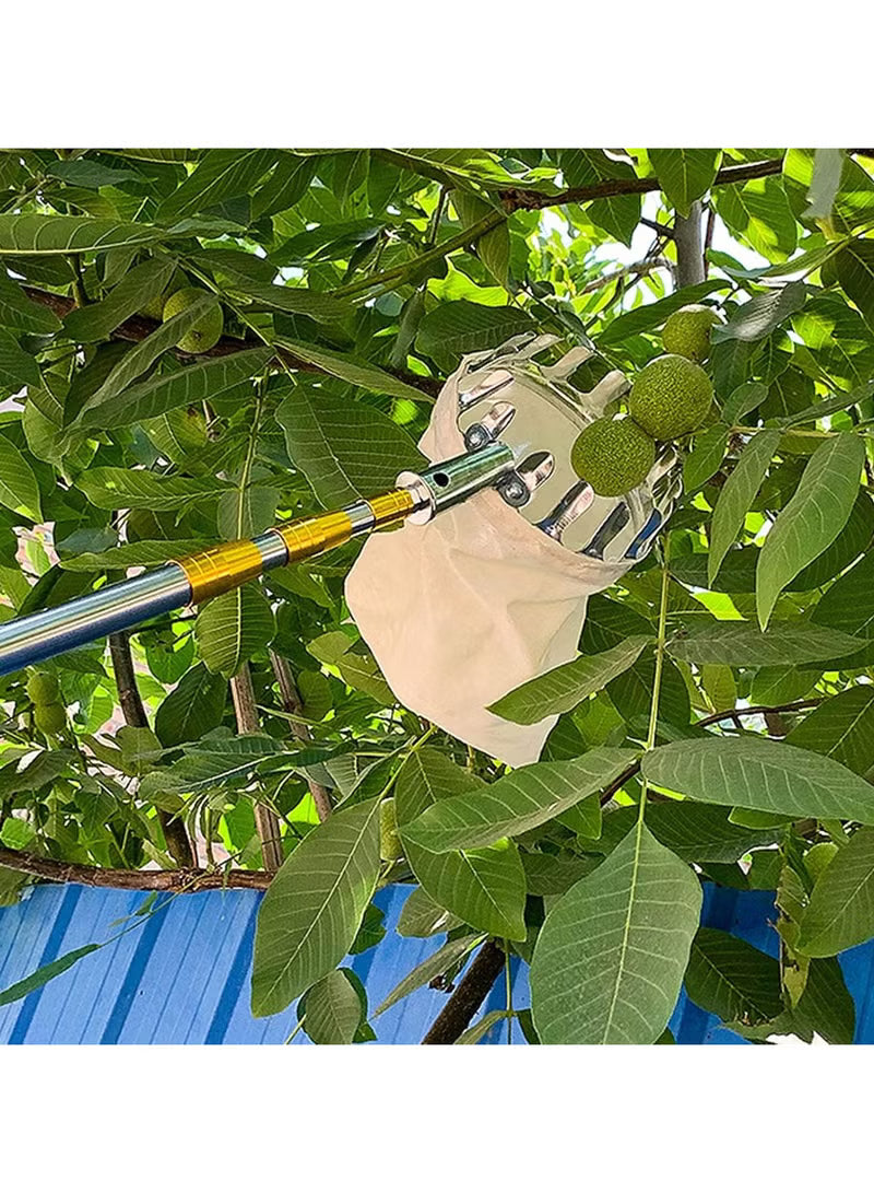 Fruit Picker Tool with Lightweight Stainless Steel Telescopic Pole and Case