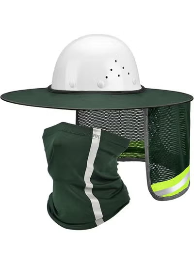 SATINIOR 2 Pcs Sun Hard Hat Neck Protection High Visibility Full Brim Mesh | طقم حماية رقبة الخوذة الصلبة من SATINIOR 2 قطعة عالية الوضوح