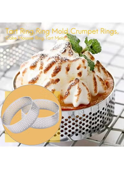 8 Piece Tart Rings 2.36 inch Stainless Steel Perforated Tart Rings for