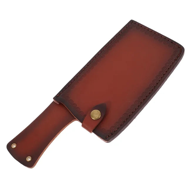 Leather Meat Cleaver Sheath – Protective Knife Cover with Snap Button | غطاء سكين جلدي للساطور