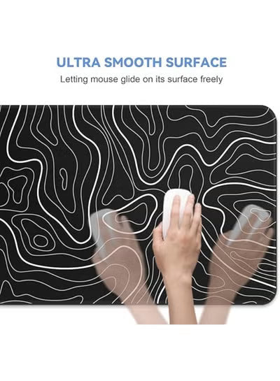 Large Gaming Mouse Pad, Thicken & Premium-Textured Keyboard Pad for PC