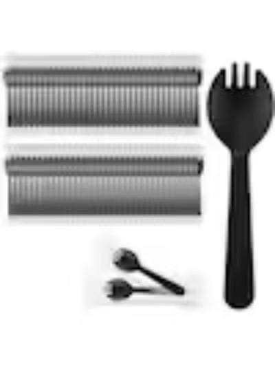 Black Disposable Spork and Spoon Party Tableware Individually Wrapped 47PCS