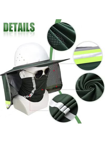 SATINIOR 2 Pcs Sun Hard Hat Neck Protection High Visibility Full Brim Mesh | طقم حماية رقبة الخوذة الصلبة من SATINIOR 2 قطعة عالية الوضوح