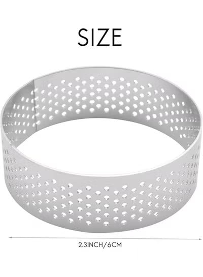 8 Piece Tart Rings 2.36 inch Stainless Steel Perforated Tart Rings for