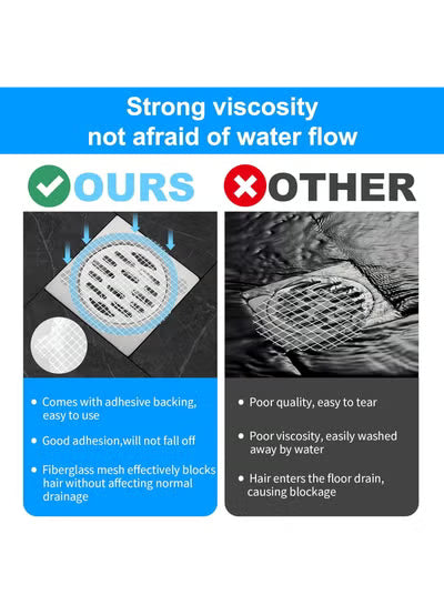 50pcs Disposable Shower Drain Hair Catcher Hair Trap for Shower Drain Mesh
