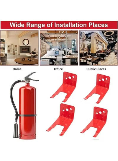 THE WHITE SHOP 4 Pack Universal Fire Extinguisher Bracket