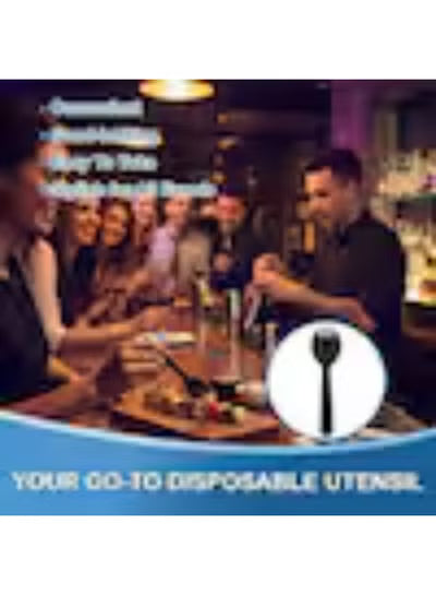 Black Disposable Spork and Spoon Party Tableware Individually Wrapped 47PCS