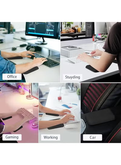 Elbow Rest Pads for Desk, Black Ergonomic Arm Rest Pads with Memory Foam &