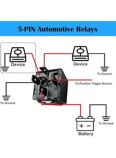 THE WHITE SHOP 5 Pack Relay 12V 40A
