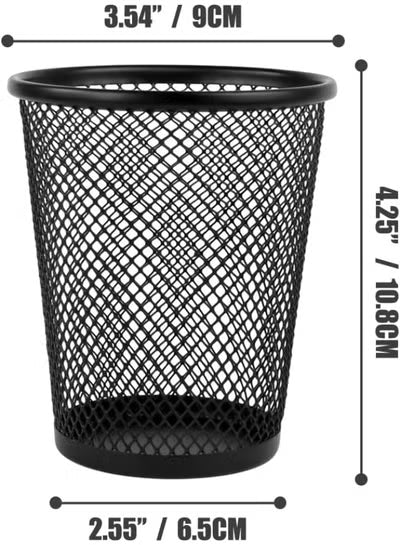 4 Pack Black Pen Holder Mesh Pencil Holder Cups for Desk Pen Organizer Wire