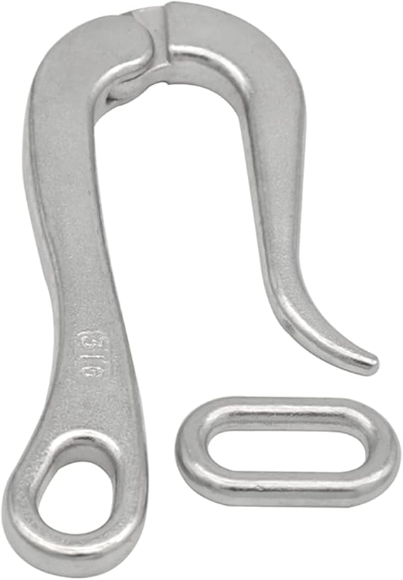 ISURE MARINE 100mm Pelican Hook & Eye with Quick Release Link Stainless