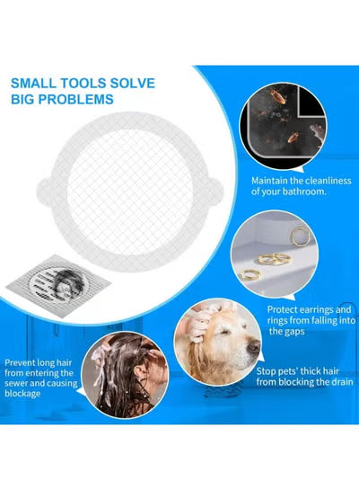 50pcs Disposable Shower Drain Hair Catcher Hair Trap for Shower Drain Mesh