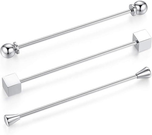 1 Pieces Square Clip Bar Pin Set Shirt Accessory Clip Tie Pin Collar Suit Brooch