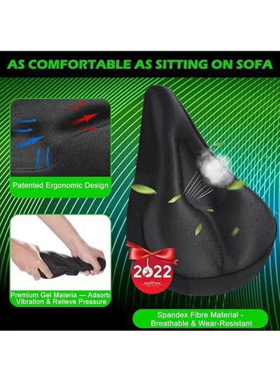 Nyganmelloz Bike Seat Cushion - Gel Padded Bike Seat Cover for Men Women Comfort