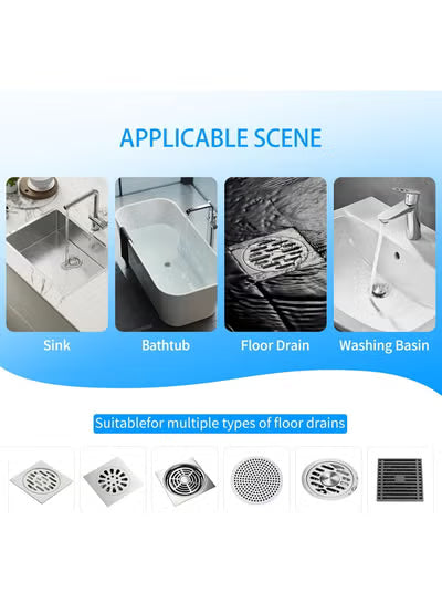 50pcs Disposable Shower Drain Hair Catcher Hair Trap for Shower Drain Mesh