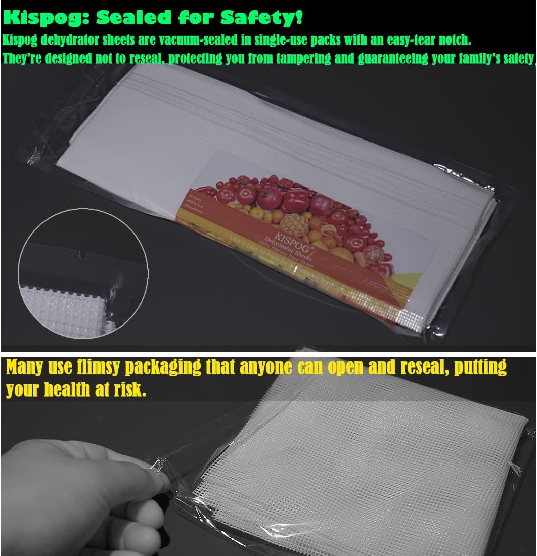 10 Pcs/Sets Silicone Dehydrator Sheets for Food Dehydrator & Freeze Dryer