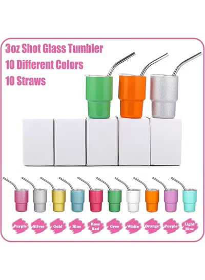 Needbrock 10 Pcs Mini Tumbler Shot Glasses