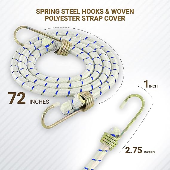 2 Pack 72-Inch Long Bungee Cords