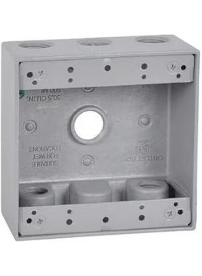 Master Electrician TGB50-5 2-Gang Outlet Box with Five 1/2-Inch Holes