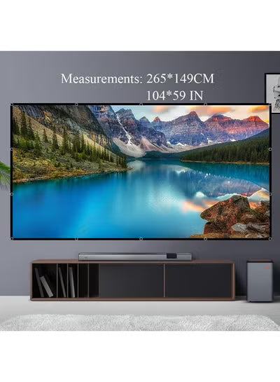 Projector Screen, 120 inch Portable Foldable Projection Screen 16:9 HD 4K | شاشة عرض 120 بوصة محمولة قابلة للطي 16:9 HD 4K