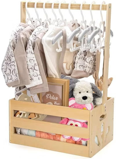 ANTOLE Wooden Baby Shower Crate Closet | صندوق خشبي ANTOLE لتخزين مستلزمات المولود