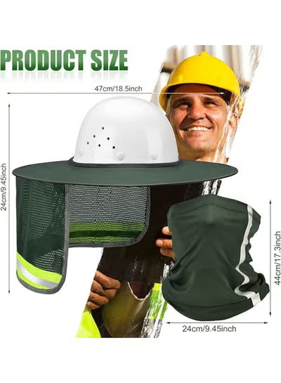 SATINIOR 2 Pcs Sun Hard Hat Neck Protection High Visibility Full Brim Mesh | طقم حماية رقبة الخوذة الصلبة من SATINIOR 2 قطعة عالية الوضوح
