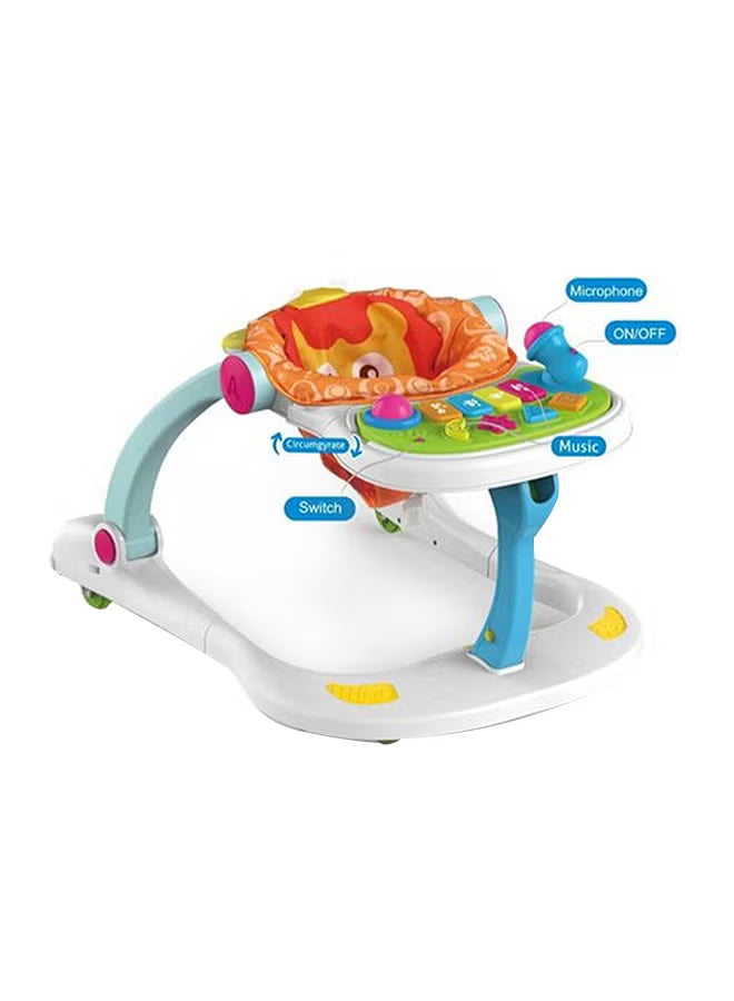 4-in-1 Baby Walker with Music & Game Table – Lion Design
