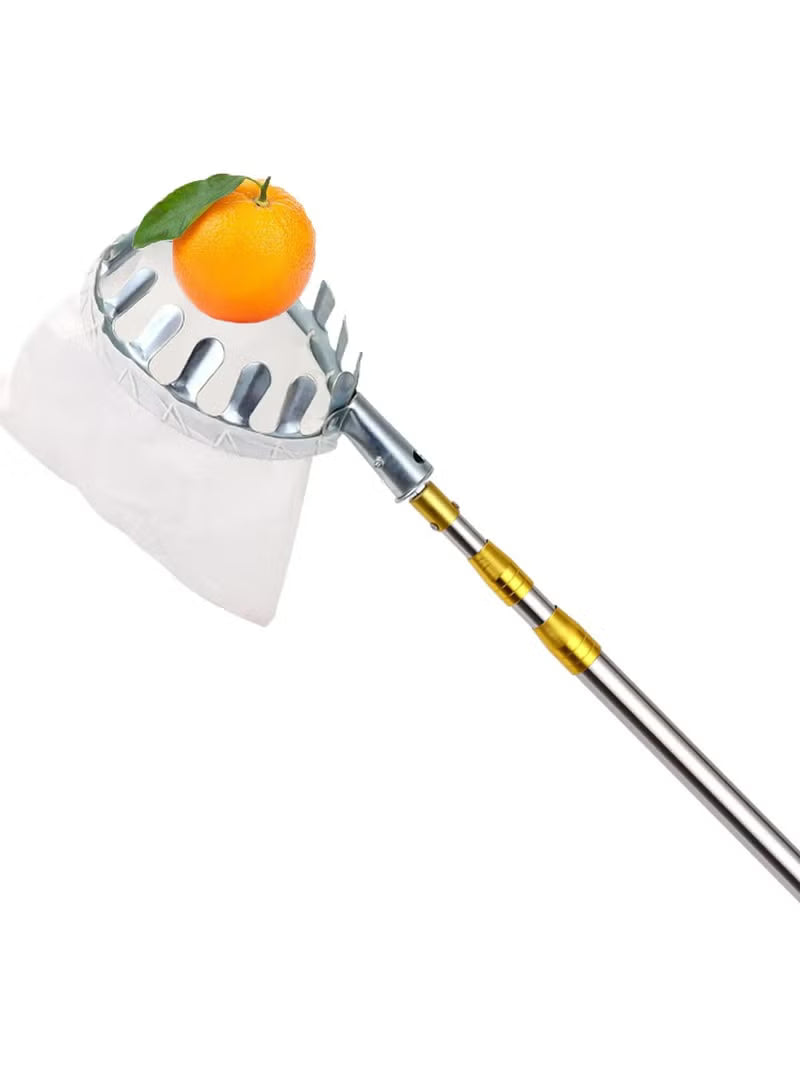 Fruit Picker Tool with Lightweight Stainless Steel Telescopic Pole and Case