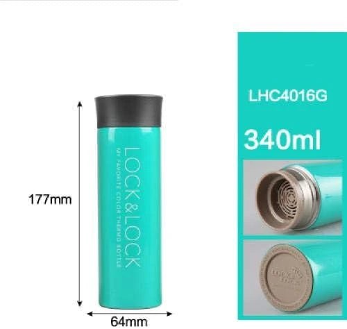 Lock & Lock Stainless Steel Hot and Cool Vacuum Tumbler 340 ml, green - M&M