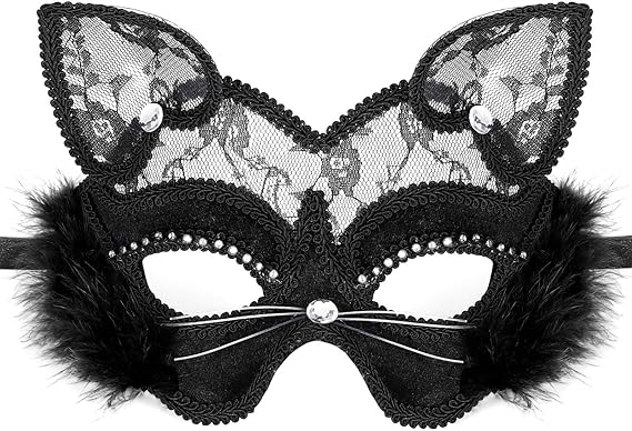 Excefore Luxury Black Cat Masquerade Mask - M&M