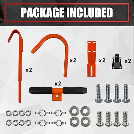 Ladder Roof Hook with Wheel, Heavy Duty Ladder Stabilizer with Rubber Grip - M&M