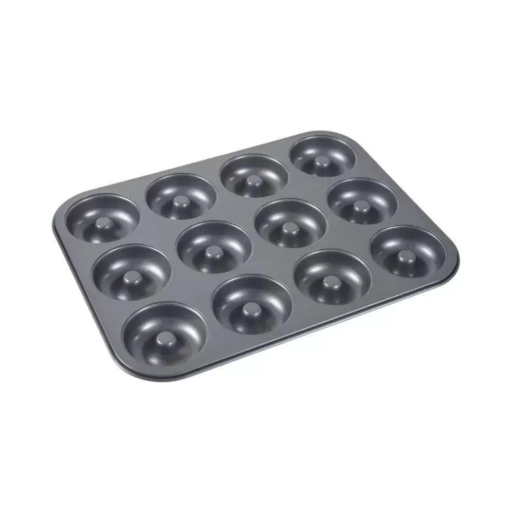 Home Maker AVCI Non - Stick 12 - Cup Mini Donut Pan for Professional Home Baking - High - Grade Carbon Steel Mould with Easy Release Coating and Quick Clean Surface - M&M