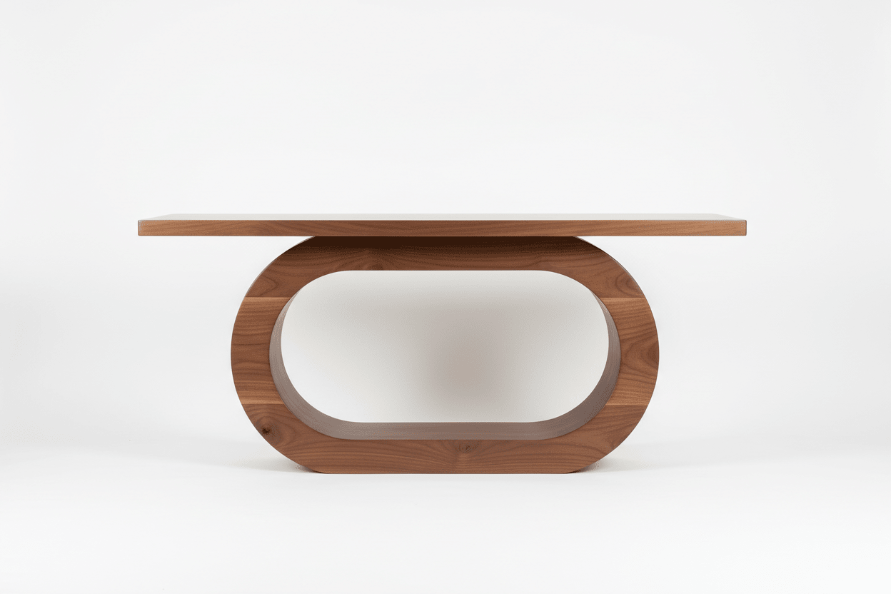 Sculptural Arch Console Table – Handcrafted Solid Wood | طاولة كونسول قوسية منحوتة – خشب صلب مصنوع يدوياً - M&M