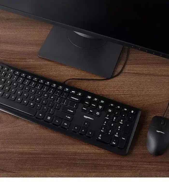 Amazon Basics KU - 0833 Wired USB Keyboard – Full Size, Quiet & Responsive for PC, Laptop & Office Use | UAE - M&M