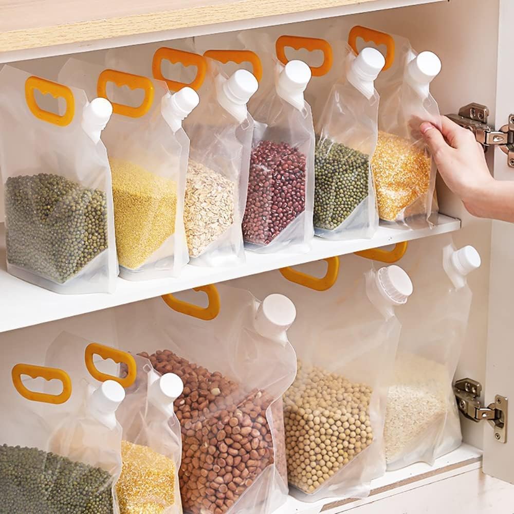 Multigrain Moisture - Proof Sealed Bag Set – Stand - Up Airtight Food Storage Pouches for Grains, Beans, Candy & Liquids - M&M