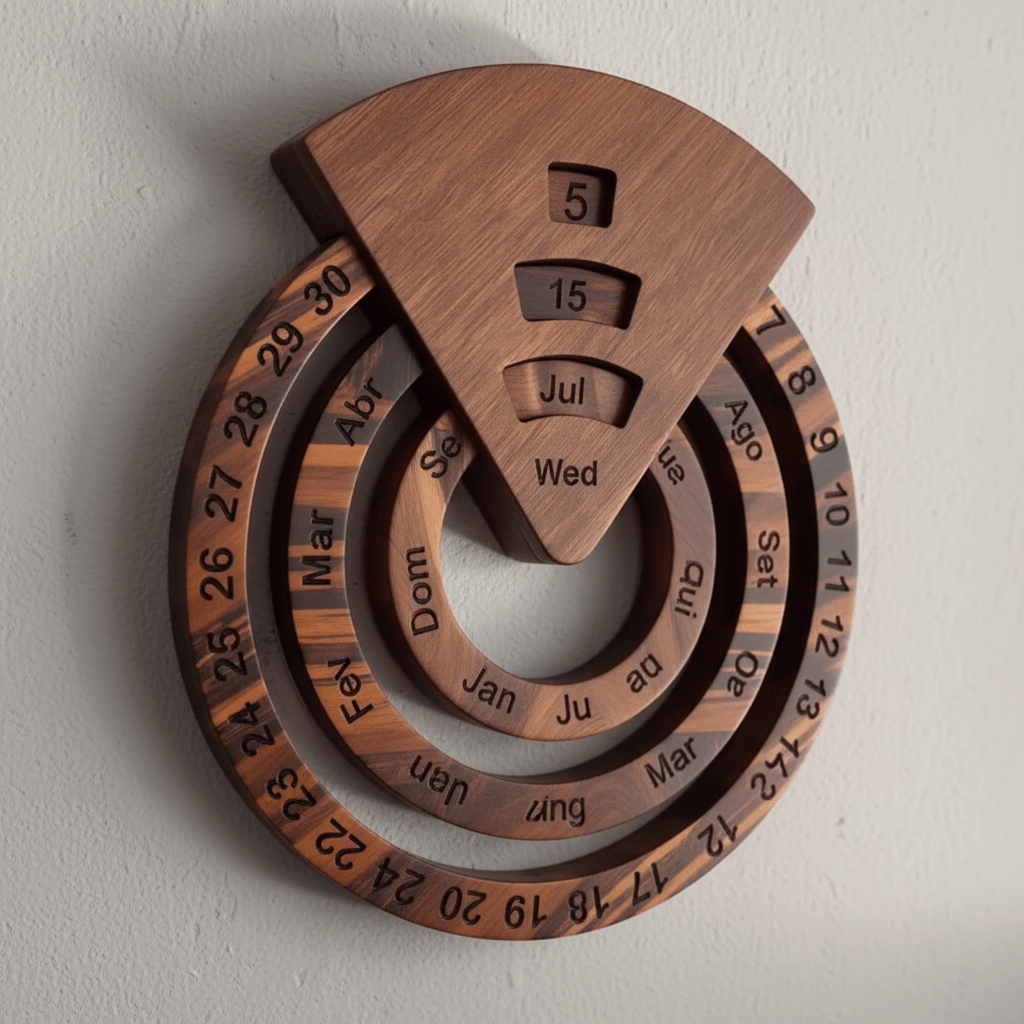 Handcrafted Wooden Perpetual Calendar Wall Decor | تقويم خشبي دائم مصنوع يدوياً - M&M