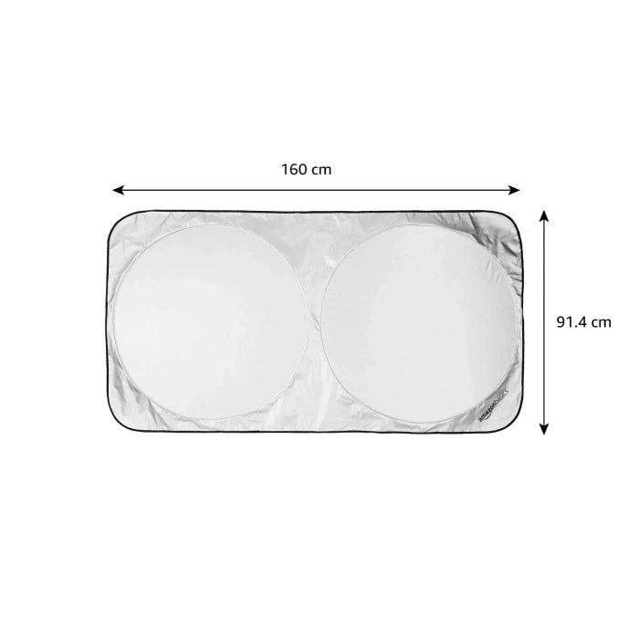 Amazon Basics Plastic Car Windshield Sun Shade| Large - M&M