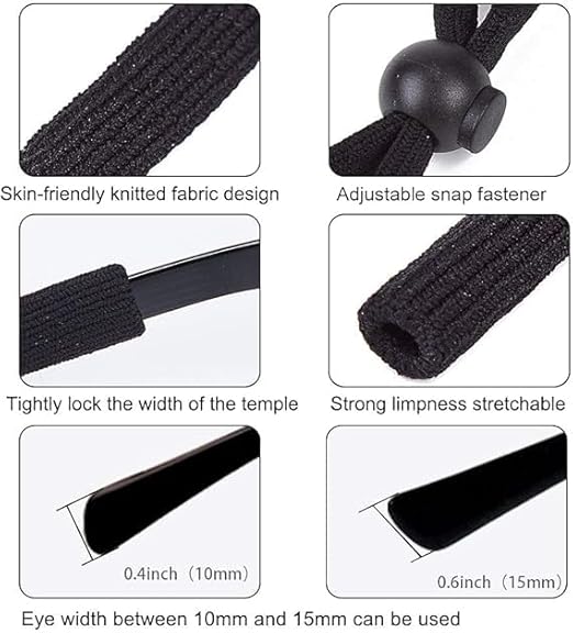 Black Adjustable Sunglass Strap Multipack - M&M