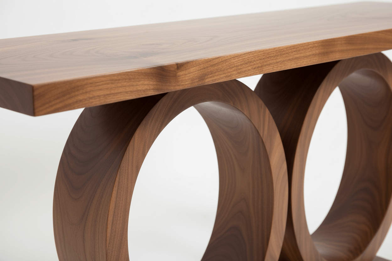 Sculptural Arch Console Table – Handcrafted Solid Wood | طاولة كونسول قوسية منحوتة – خشب صلب مصنوع يدوياً - M&M