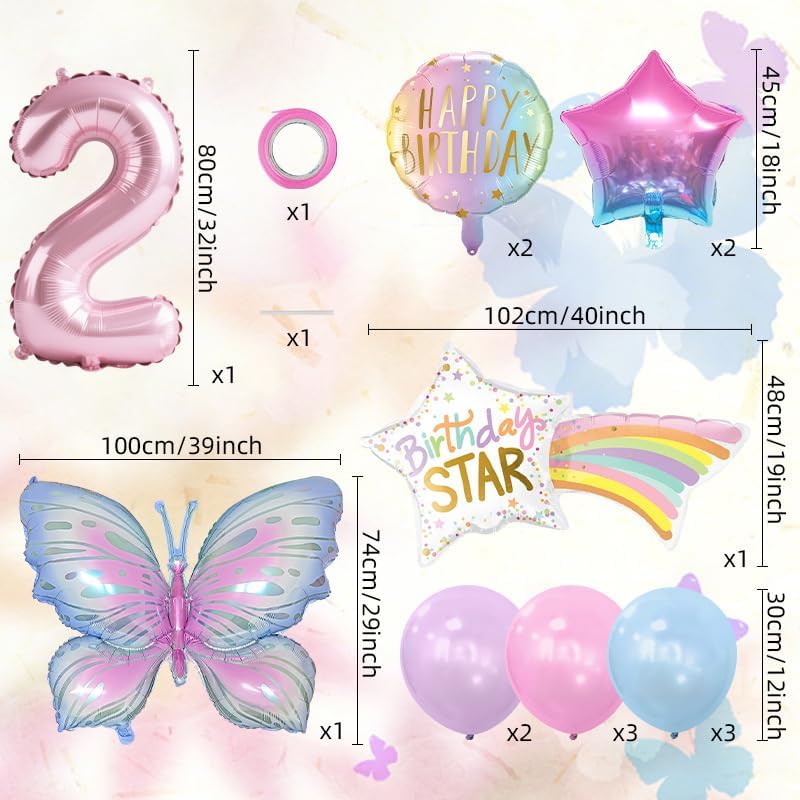 AM ANNA Butterfly Meteor Foil Balloons Kit - M&M