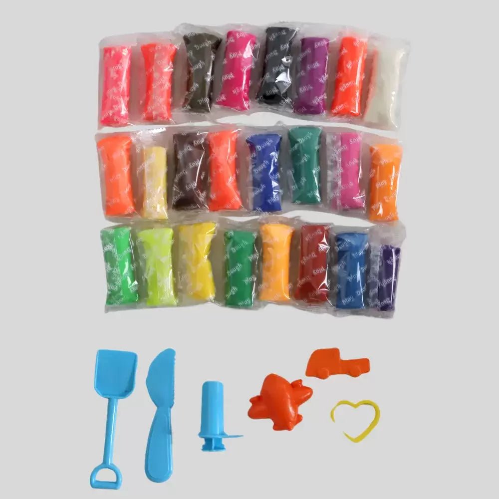 Creative Modelling Toys 24 Colors Super Light Clay With Tools In A Plastic - M&M
