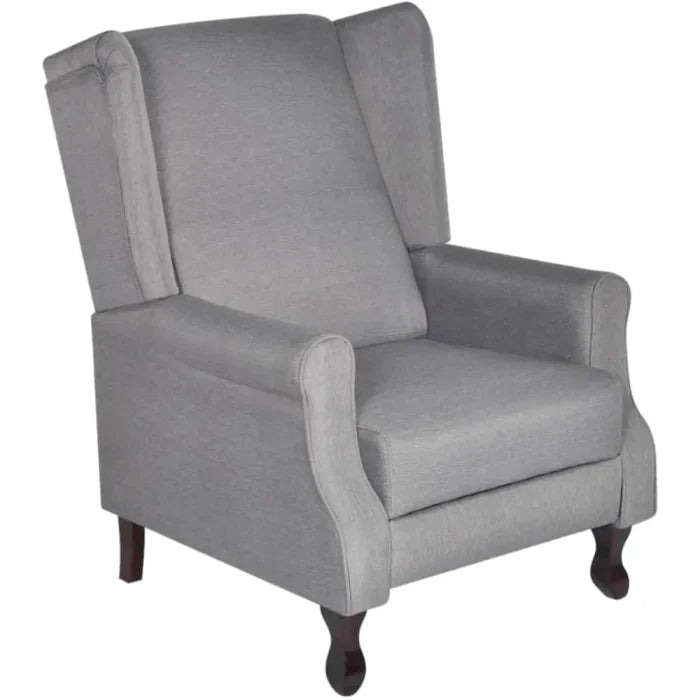 vidaXL Classic Dark Gray Fabric Recliner – Comfortable Adjustable Reclining Chair with Sponge Padding & Wooden Structure for Living Room and Office - M&M