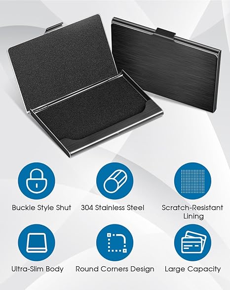 MaxGear Metal Business Card Holder for Men & Women - M&M