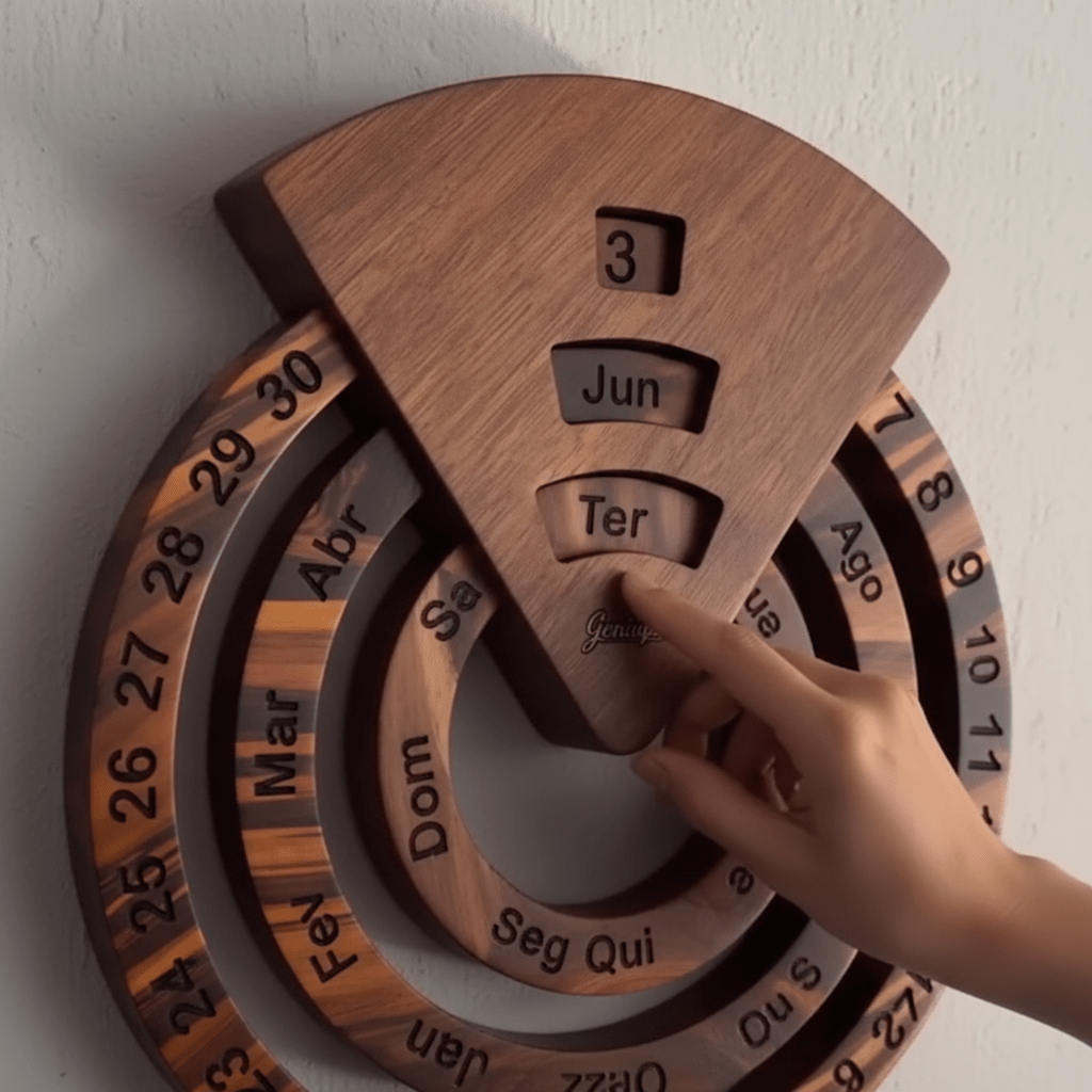 Handcrafted Wooden Perpetual Calendar Wall Decor | تقويم خشبي دائم مصنوع يدوياً - M&M