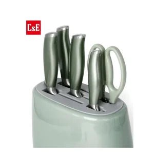 Kitchen knife set, 6 - piece set of emerald green sharp knives, suitable for - M&M