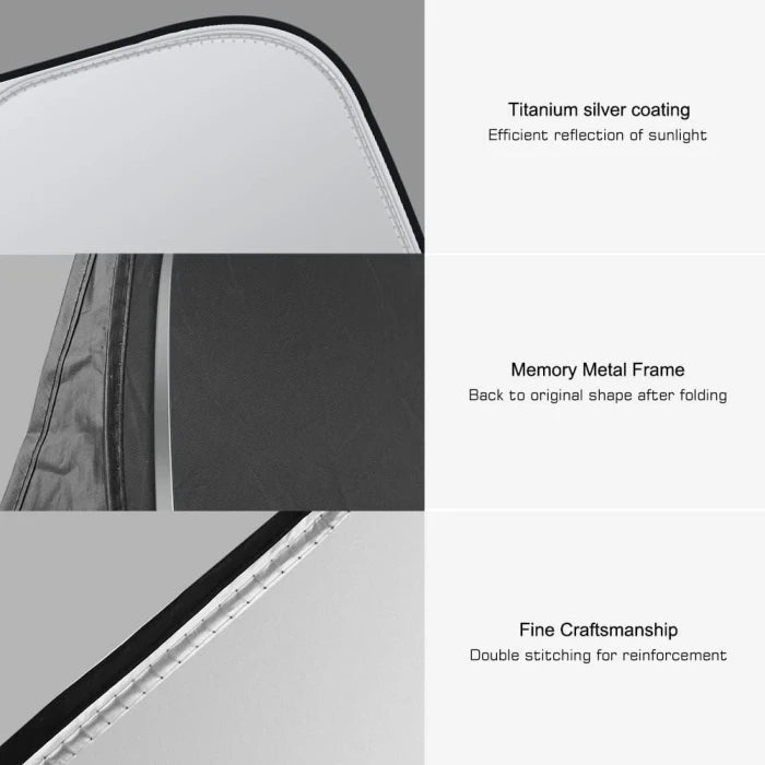 Rescien 142 * 80CM Foldable Car Windshield Sunshade, Front Windshield Reflective Sunshad with Storage Pouch, Car Front Window for Top Blocks UV Rays and Sun Heat Protection, Keeps Vehicle Cooler - M&M