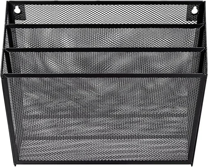 Amazonbasics 3 – Tier File Organizer, Black Mesh - M&M